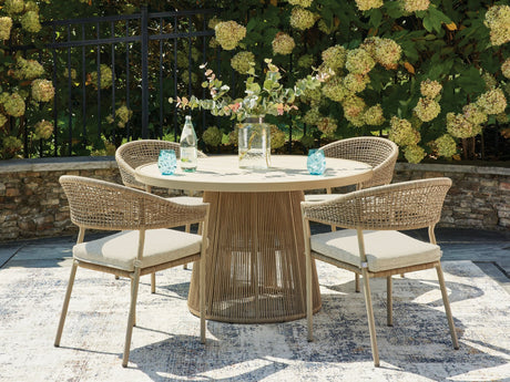Orchard Beige Beach Outdoor Dining Table and 4 Chairs