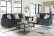 Midnight-Madness Gunmetal Sofa and Loveseat
