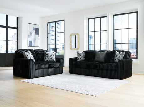 Midnight-Madness Onyx Sofa and Loveseat