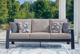 East Navy Blue/Driftwood Beach Outdoor Sofa with 2 Swivel Glider Chairs