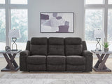 Brysonview Charcoal Faux Leather Reclining Sofa