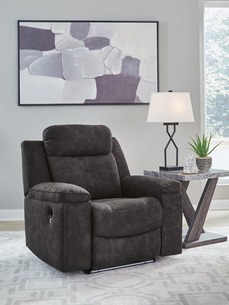 Brysonview Charcoal Faux Leather Recliner