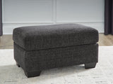 Loreo Ebony Chenille Ottoman