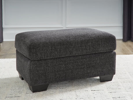 Loreo Ebony Chenille Ottoman