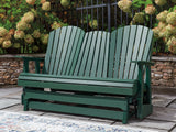 Shell Beach Green Outdoor Loveseat Glider