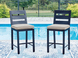 East Beach Navy Blue Outdoor Counter Height Bar Stool (Set of 2)