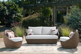 Double Point Beige Outdoor Loveseat/2 Swivel Chairs (Set of 3)