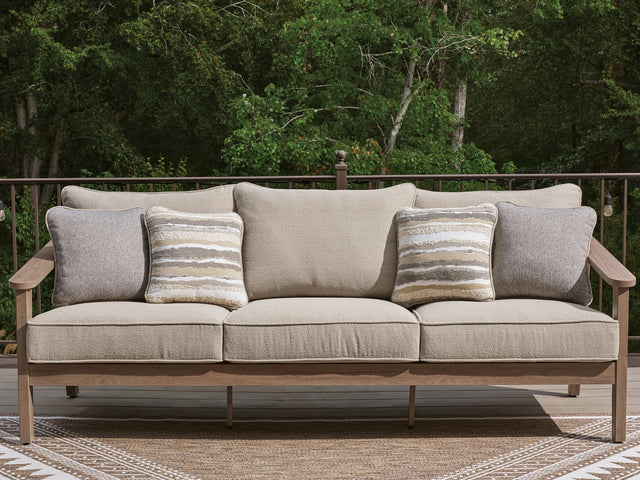 Harmony Headlands Natural/Gray Outdoor Sofa with Cushion