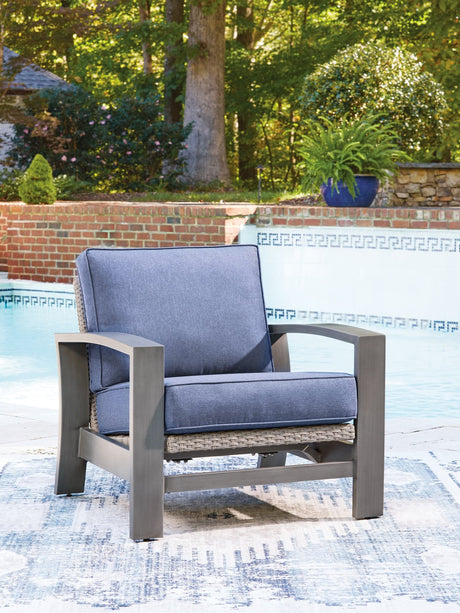 Half Moon Beach Blue/Gray Outdoor Spring Lounge Chair