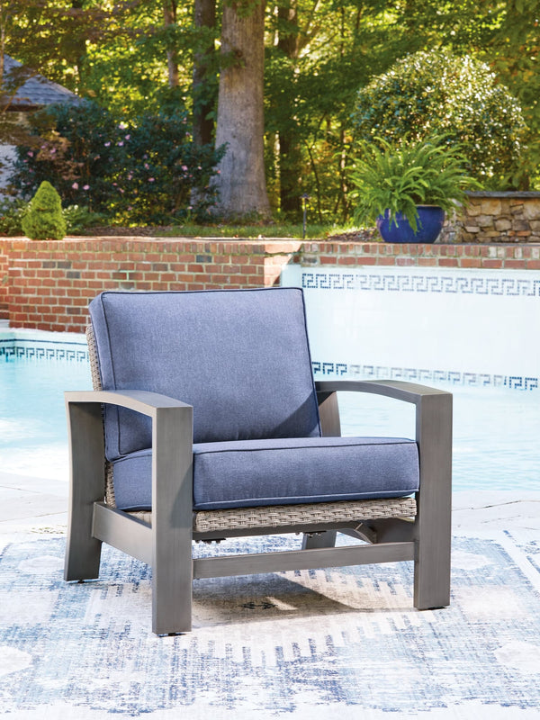 Half Moon Beach Blue/Gray Outdoor Spring Lounge Chair