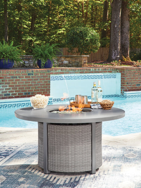 Half Moon Beach Gray Outdoor Fire Pit Table