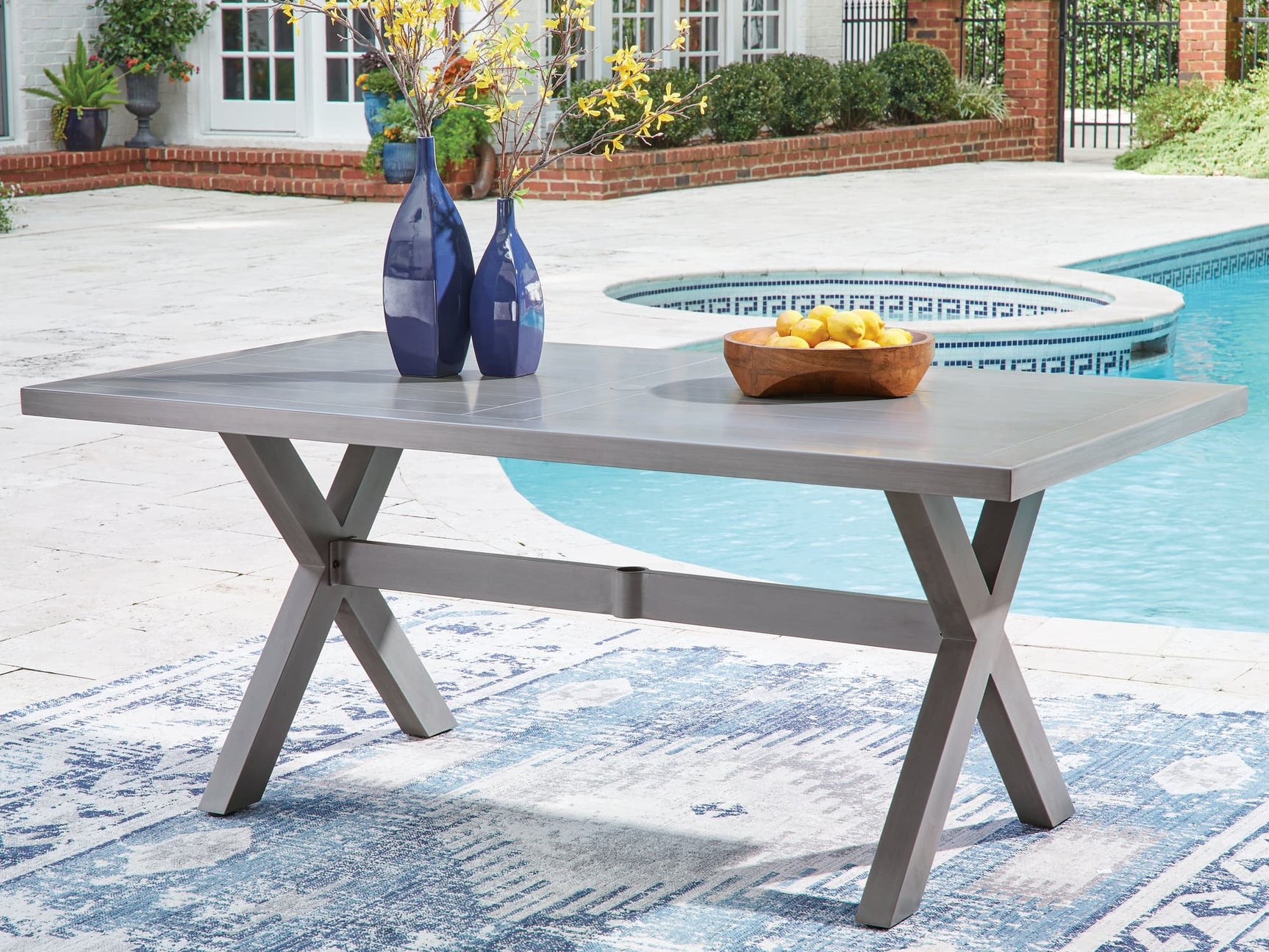 Half Moon Beach Gray Outdoor Dining Table