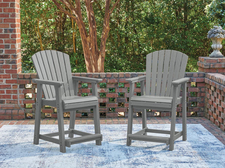 Sanctuary Beach Dark Gray Outdoor Counter Height Bar Stool (Set of 2)