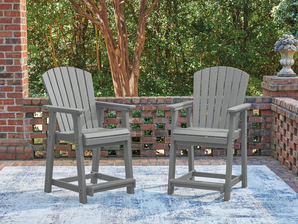 Sanctuary Beach Dark Gray Outdoor Counter Height Bar Stool (Set of 2)