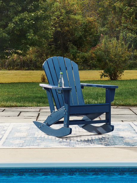 Sundown Shores Blue Outdoor Rocking Chair
