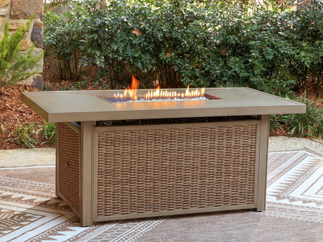 Laguna Heights Beige Outdoor Fire Pit Table