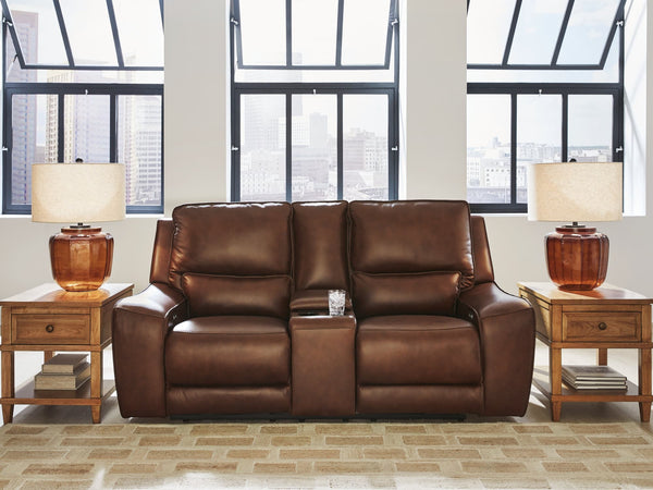 DeepWakes Canyon Leather Power Reclining Loveseat with Console