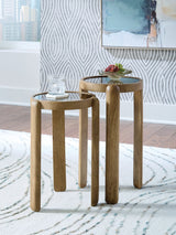 Jossor Light Brown Accent Table (Set of 2)
