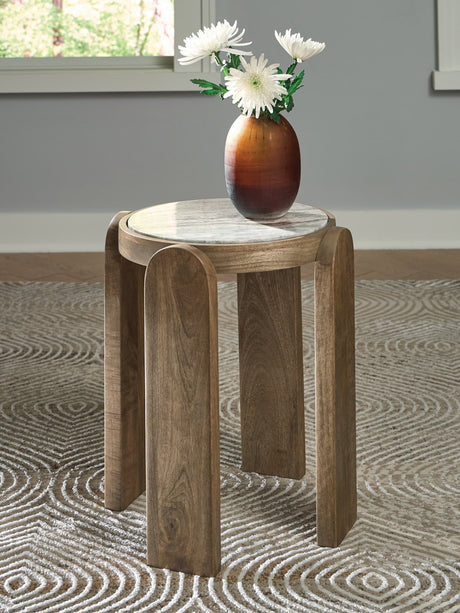 Gavrilley Gray/White/Brown Accent Table