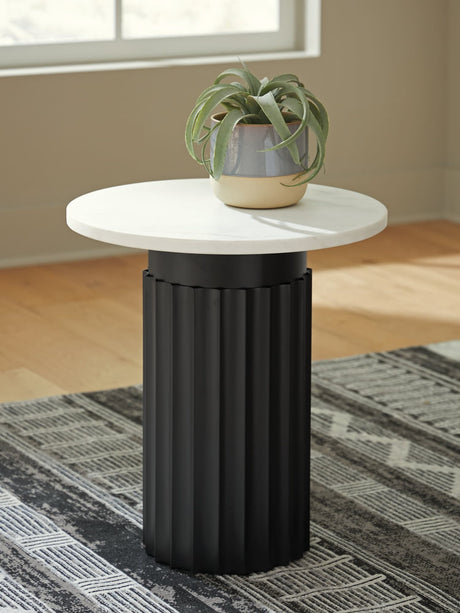 Wainstone Black/White Accent Table