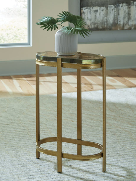 Porterville Gold Finish Accent Table