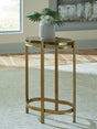 Porterville Gold Finish Accent Table