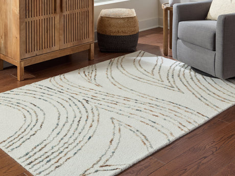 Deenbury Ivory/Green/Brown 5' x 7' Area Rug