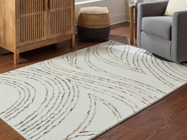 Deenbury Ivory/Green/Brown 5' x 7' Area Rug