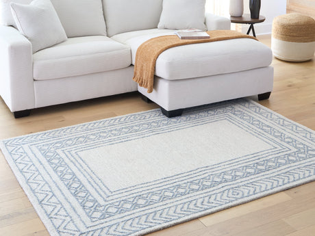 Azelhurst Blue/Ivory/Gray 5' x 7' Area Rug