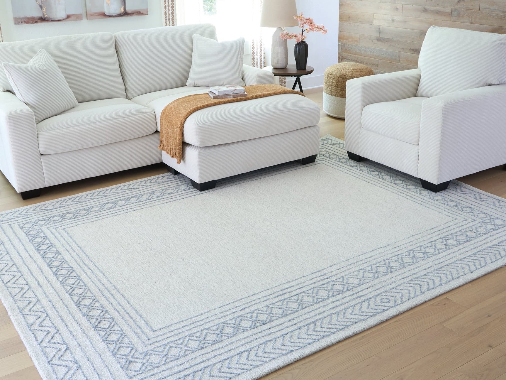 Azelhurst Blue/Ivory/Gray 7'8" x 10' Area Rug