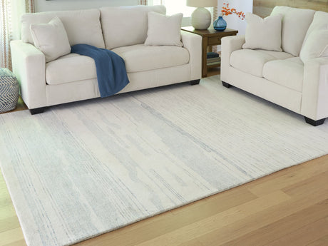 Genemost Ivory/Blue 7'8" x 10' Area Rug