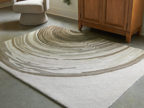 Rizwana Ivory/Brown/Gray 5' x 7' Area Rug
