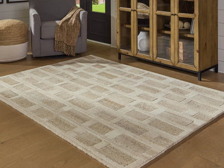 Lisgrove Tan/Brown/White 5' x 7' Area Rug
