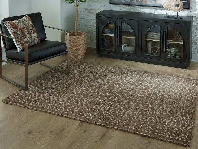 Merrittman Brown/Ivory 5' x 7' Area Rug