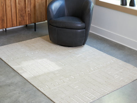 Wolbert Tan/Ivory 5' x 7' Area Rug