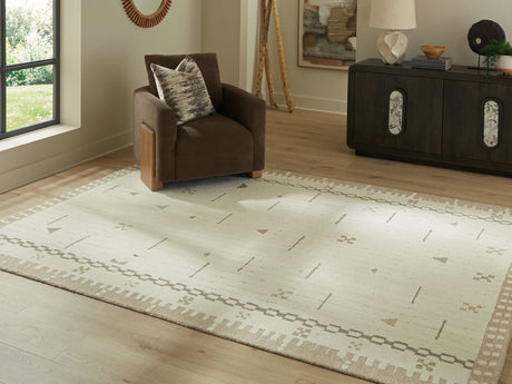 Dot Cream/Brown/Taupe 7'8" x 10' Area Rug