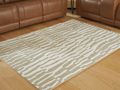 Corrbell Beige/White 5' x 7' Area Rug