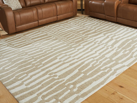 Corrbell Beige/White 7'8" x 10' Area Rug