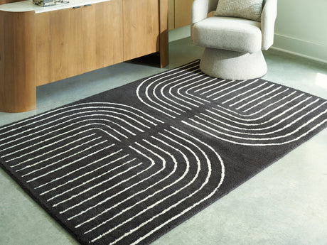 Eldonmore Black/Ivory 5' x 7' Area Rug