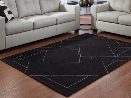 Marav Black/White 5' x 7' Area Rug