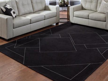 Marav Black/White 7'8" x 10' Area Rug