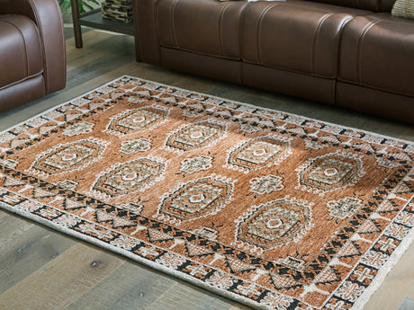 Qaabiz Sienna/Ivory/Black 5' x 7' Area Rug