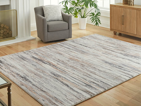 Nace Gray/Brown/White 7'6" X 9'6" Memory Foam Area Rug