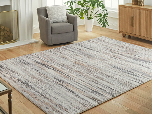 Nace Gray/Brown/White 7'6" X 9'6" Memory Foam Area Rug