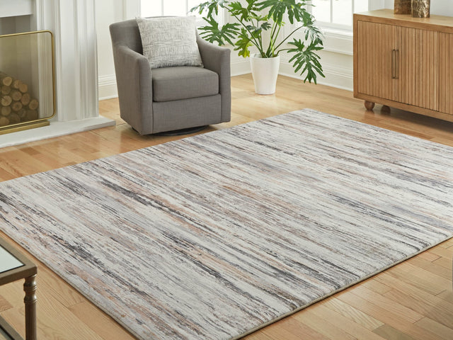 Nace Gray/Brown/White 7'6" X 9'6" Memory Foam Area Rug