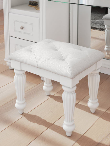 Kozlani White Vanity Stool