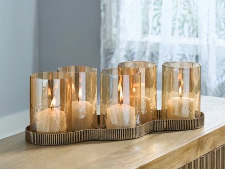 Evereton Antique Gold Finish Candle Holder