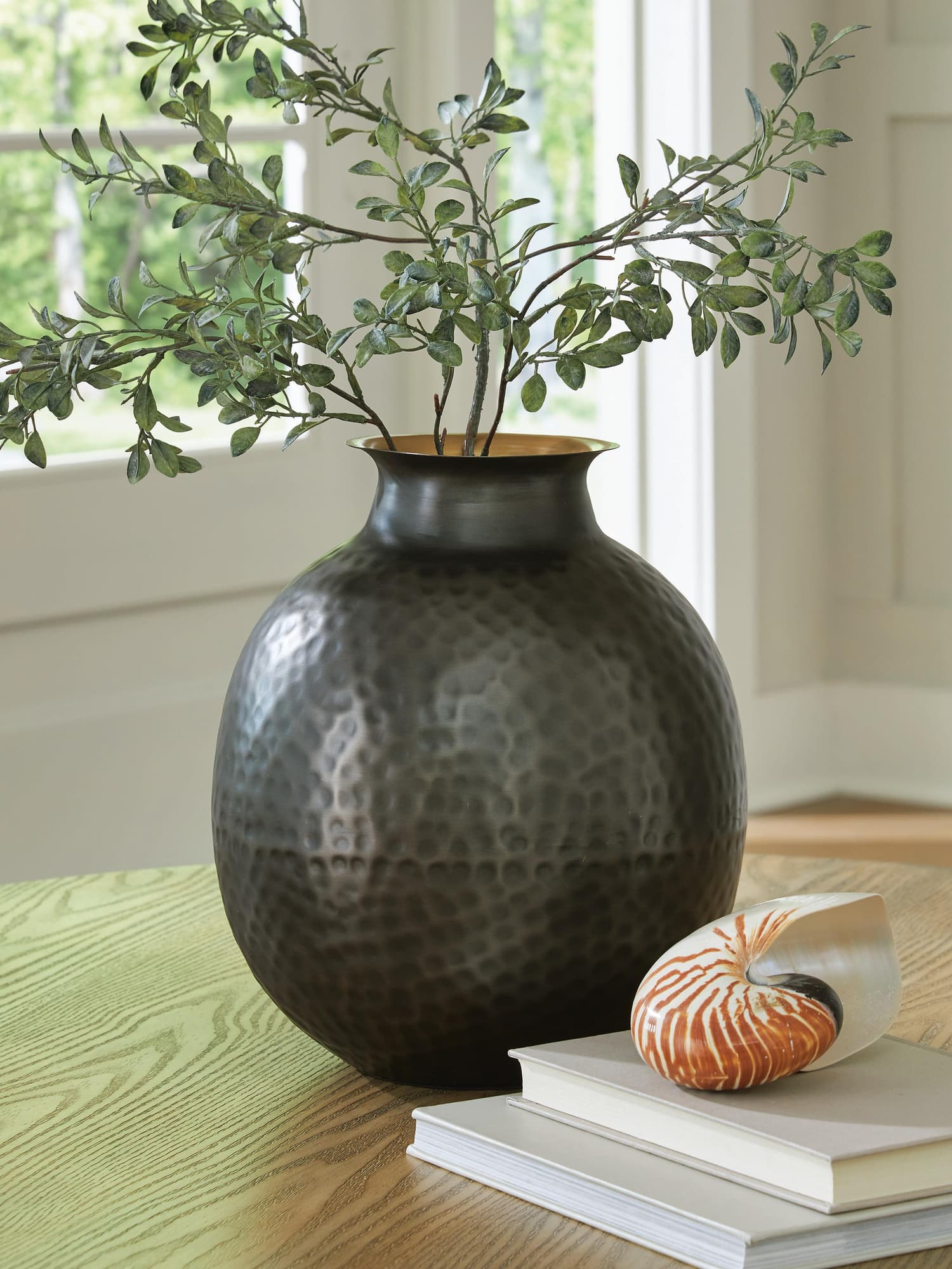 Woody Pewter/Gold Finish Vase
