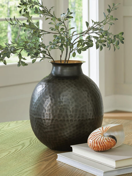 Woody Pewter/Gold Finish Vase