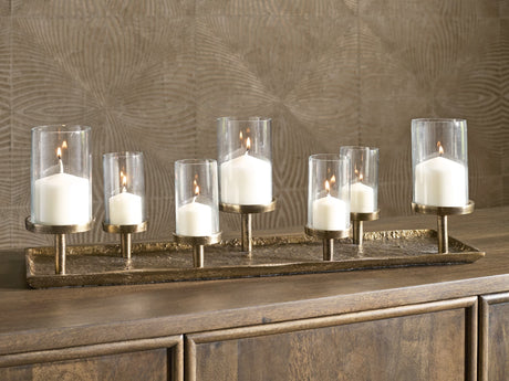Wallmond Antique Brass Finish Candle Holder